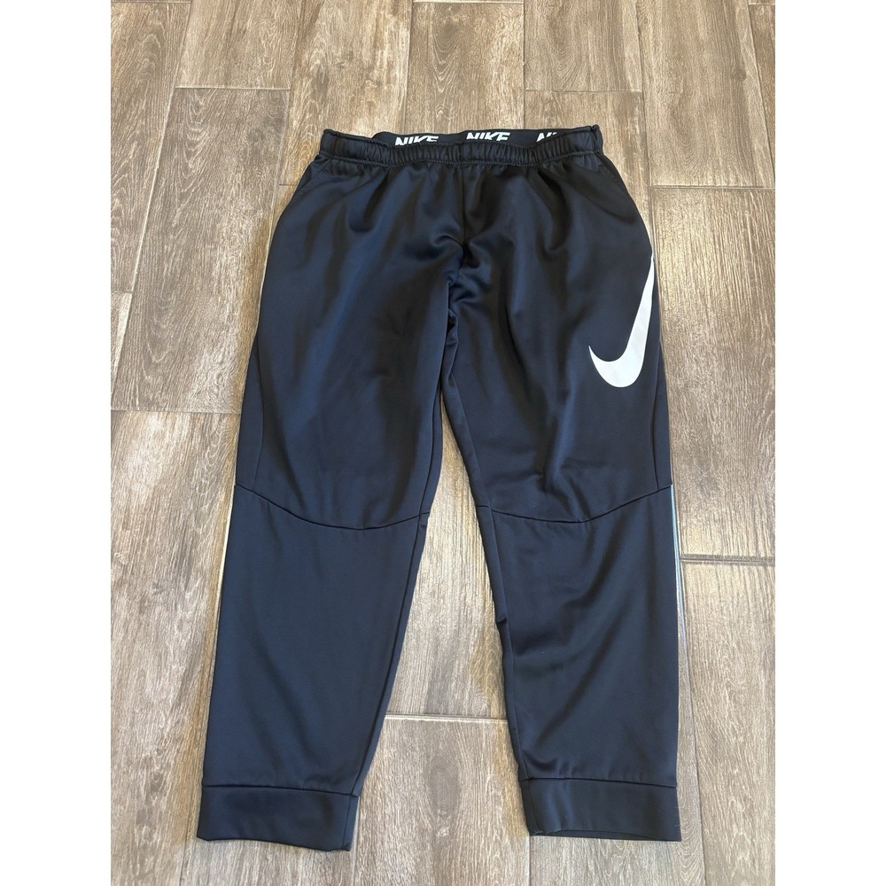 Nike Men's 4XL Black Joggers Sweatpants With Logo Dri Fit EUC Black